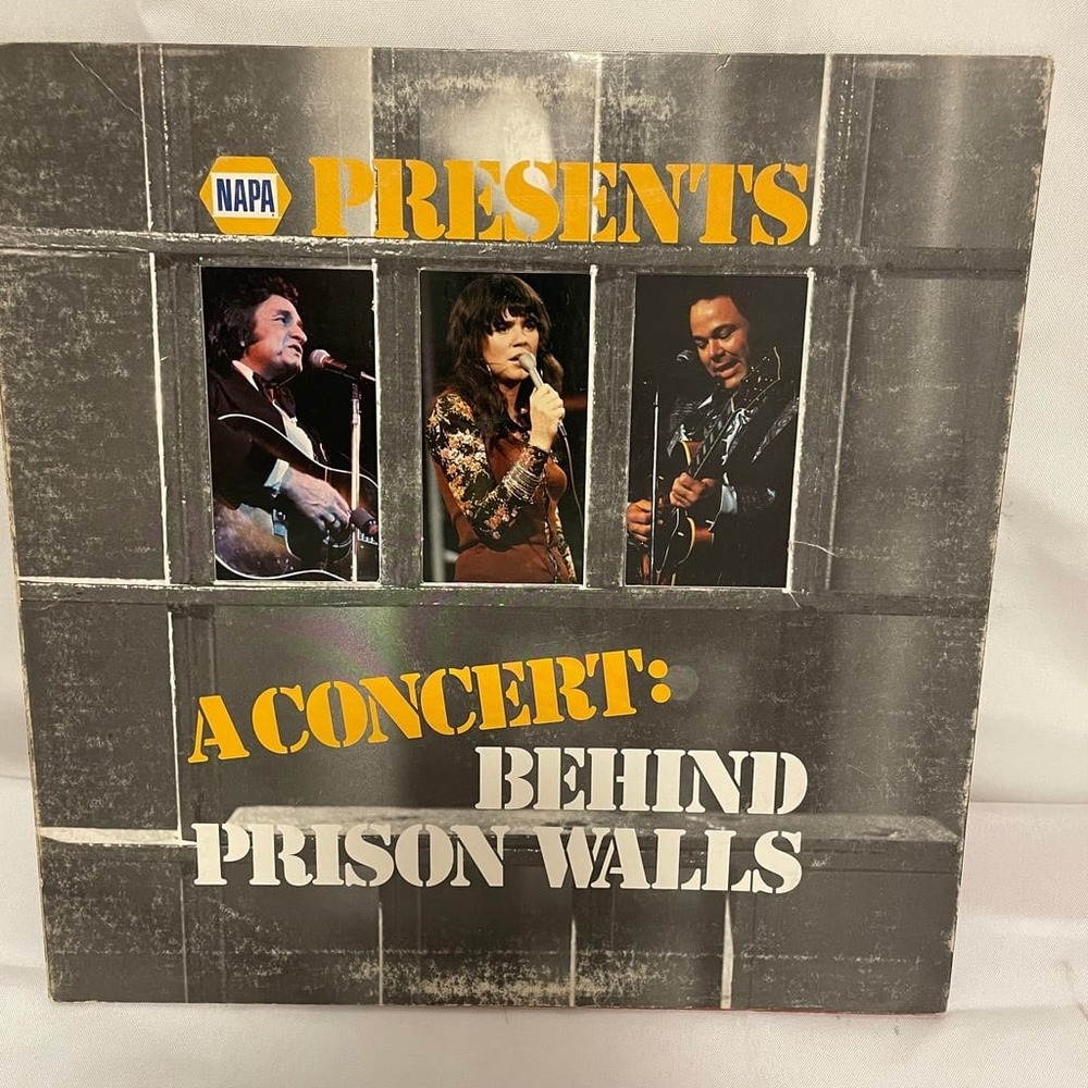 NAPA Presents A Concert: Behind Prison Walls LP Record Ronstadt, Cash, Clark